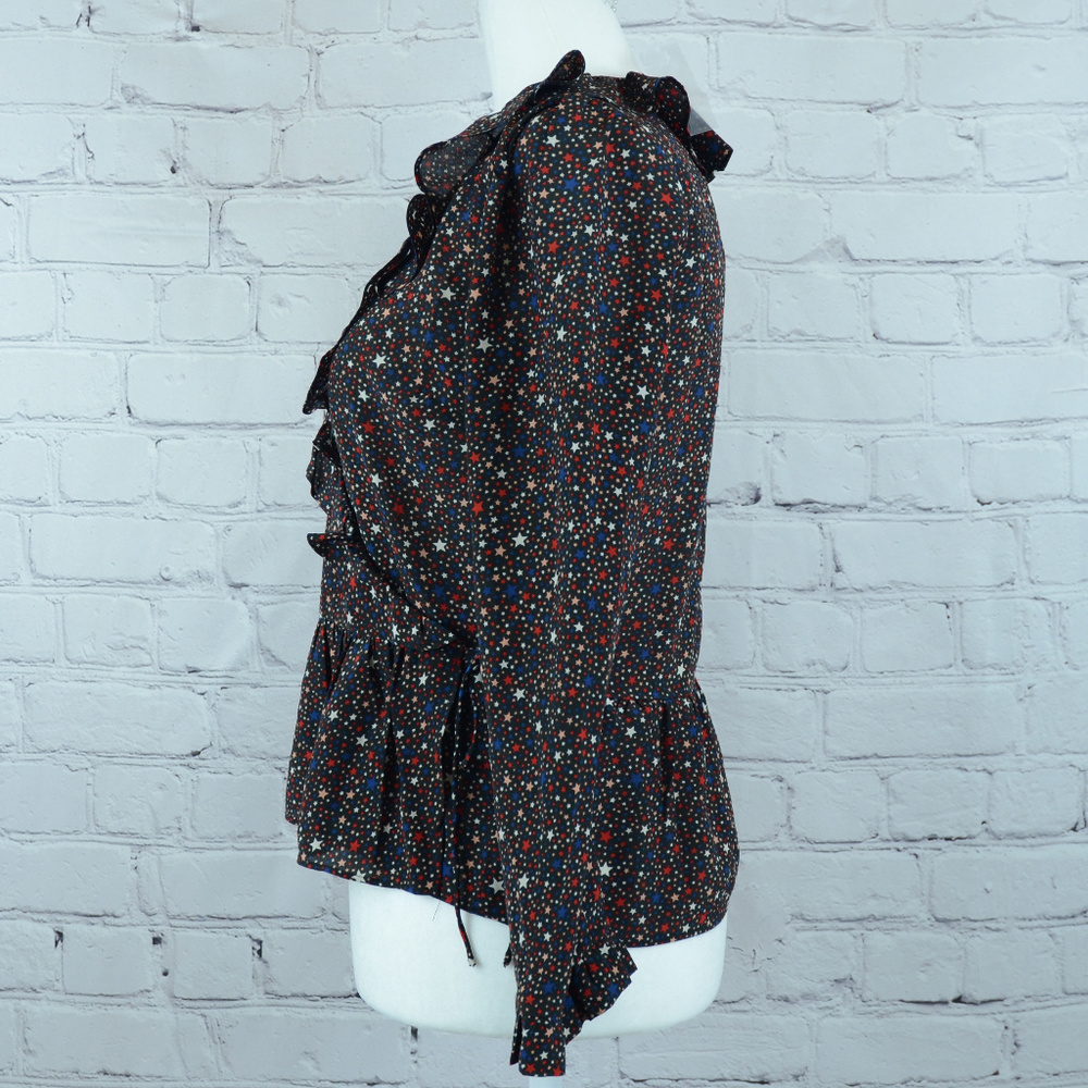 NEW! Madewell Starry Night Silk Ruffle Wrap Top… - Picture 4 of 8